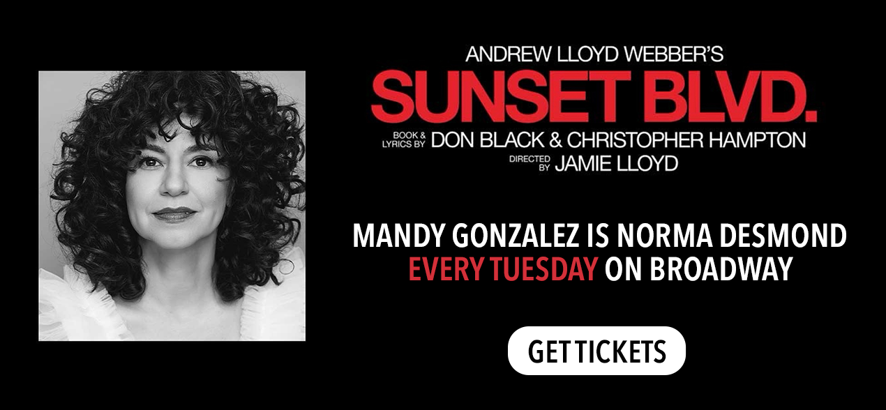 Mandy Gonzalez is Norma Desmond in Sunset Boulevard on Broadway every Tuesday. Click to get tickets!